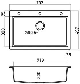 Νεροχύτης Sanitec 79 1B-Γραφίτης