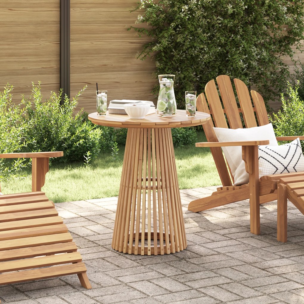 vidaXL Τραπέζι Κήπου Ø70x75 εκ Μασίφ Ξύλο Teak