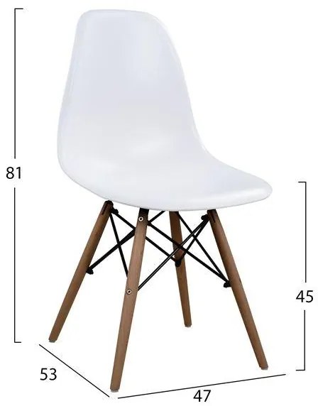 Σετ τραπεζαρίας C10224 5τμχ με Τραπέζι MINIMAL 120x80x73εκ. &amp; Καρέκλες TWIST Λευκές