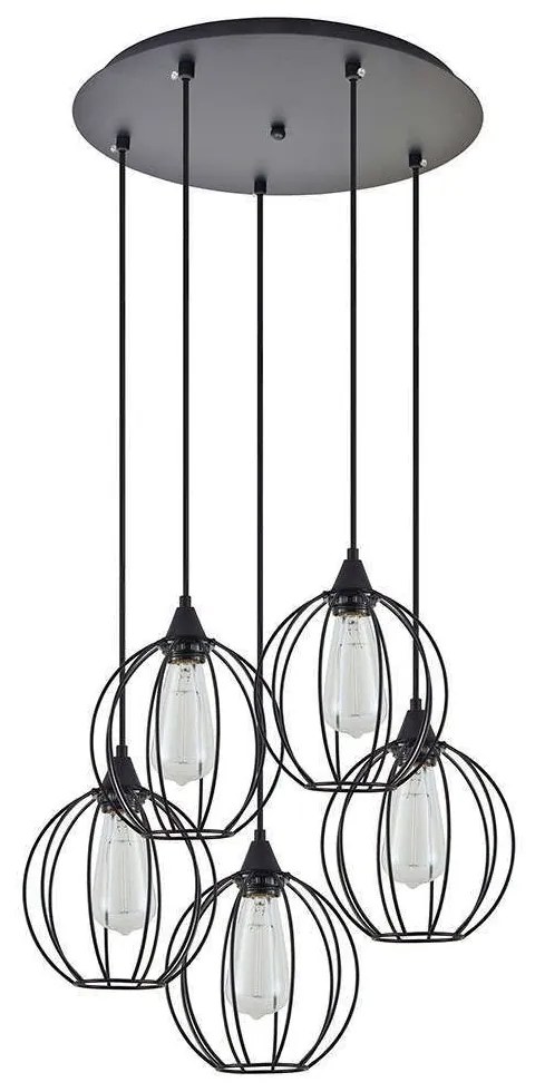 Φωτιστικό Οροφής Adept 77-8758 42x42x300cm 5xE27 60W Black Homelighting