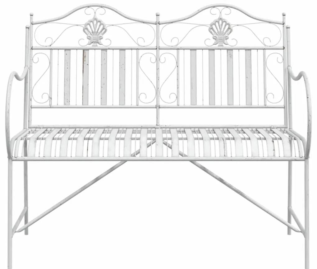 vidaXL Πάγκος Κήπου  Λευκός με Σχέδιο Σλαβήτη, 103,5 CM Χάλυβας