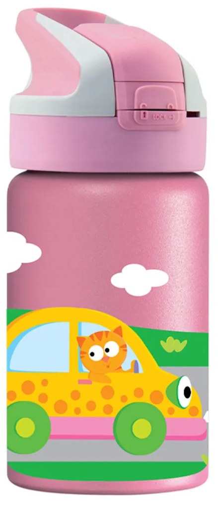 Παγούρι - Θερμός 350ml Με Καλαμάκι Laken Αμαξάκια