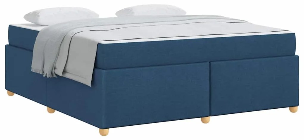 vidaXL Σκελετός Κρεβατιού με στρώμα Μπλε 180 x 200 cm ύφασμα