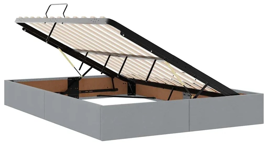 vidaXL Κρεβάτι με αποθηκευτικό χώρο και LED Ανοιχτό γκρι 140 x 200 cm