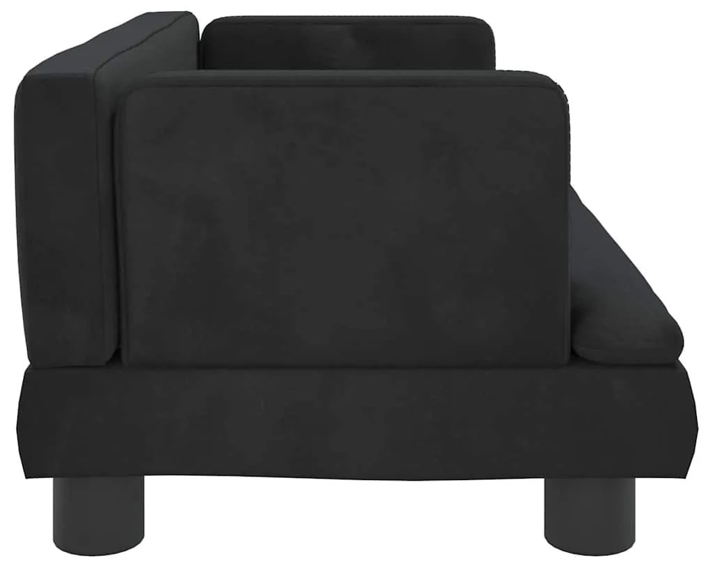vidaXL Καναπές Παιδικός Μαύρος 60 x 40 x 30 εκ. από Βελούδο