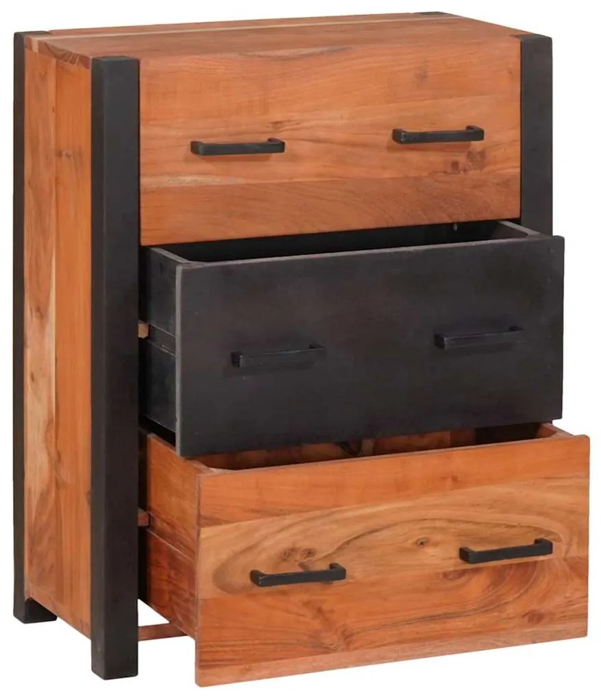 vidaXL Πλαϊνό γραφείο 3 pcs Καφέ 110 x 30 x 75 εκ Στερεό Ξύλο Ακακίας