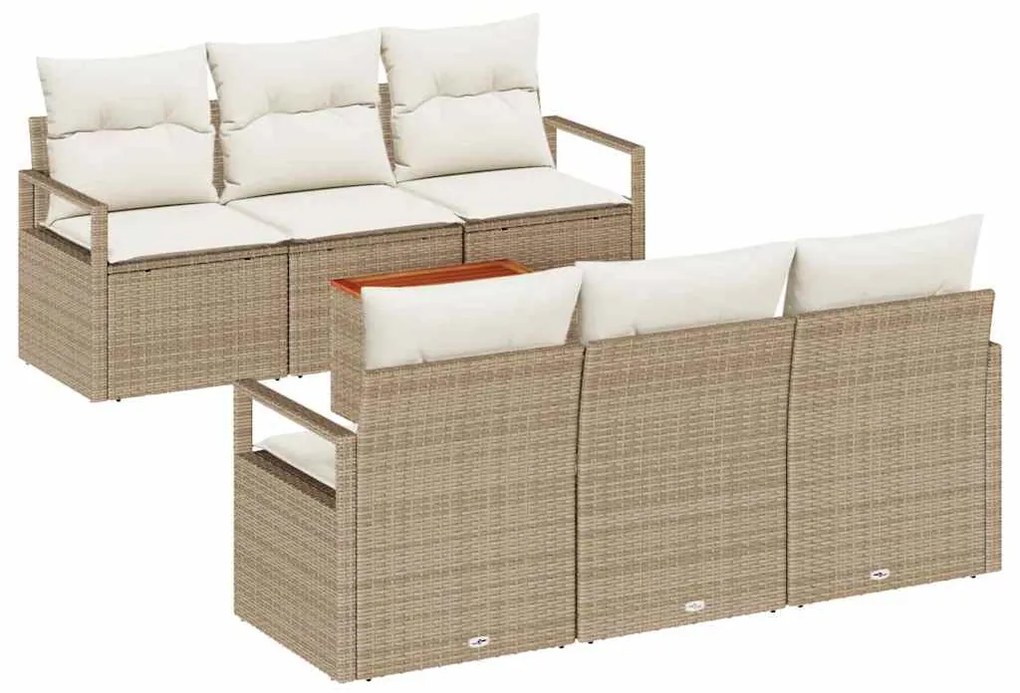 vidaXL Σετ Καναπέ Κήπου 7 pcs Beige, λευκό