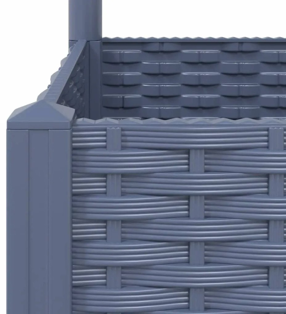 Ζαρντινιέρα Κήπου με Καφασωτό Μπλε Γκρι 40x40x136 εκ. από PP 318249