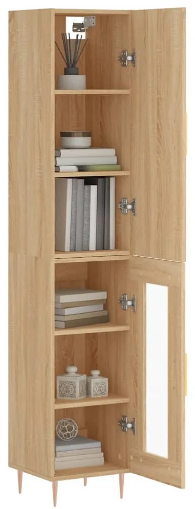 vidaXL Μπουφές Sonoma δρυς 34,5 x 34 x 180 εκ. από Επεξεργασμένο Ξύλο
