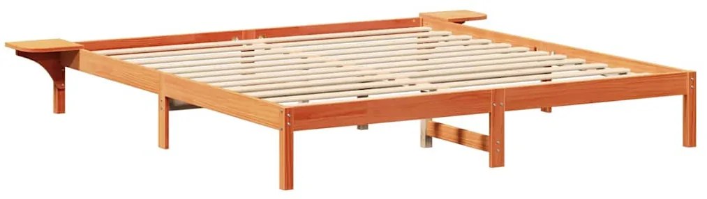 vidaXL Πλαίσιο κρεβατιού με κομοδίνα Καφέ 200 x 200 cm Καφέ κεριού