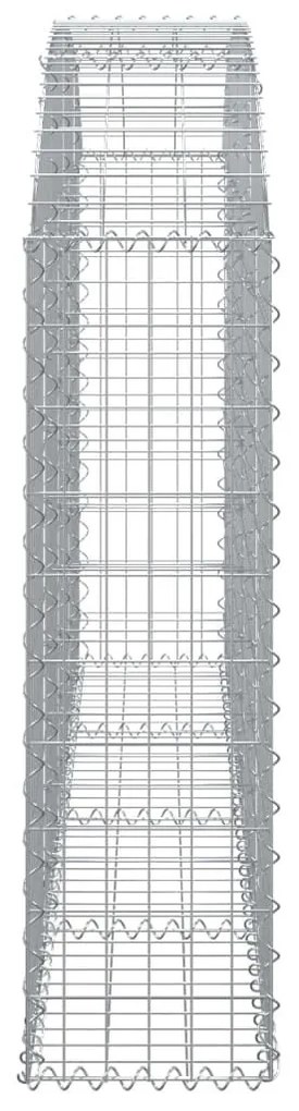 Συρματοκιβώτιο Τοξωτό 200x30x100/120εκ. από Γαλβανισμένο Χάλυβα - Ασήμι