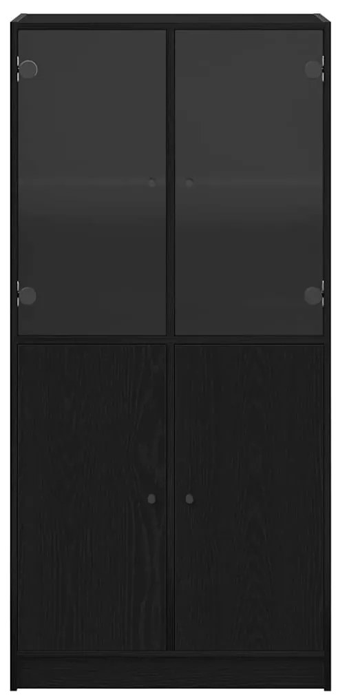 vidaXL Highboard Μαύρο 68 x 37 x 142 εκ Επεξεργασμένο ξύλο