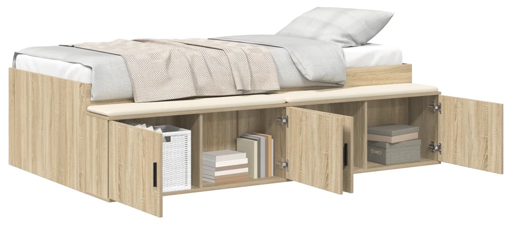 vidaXL Κρεβάτι Αποθήκευσης Sonoma Oak 90x190 εκ.