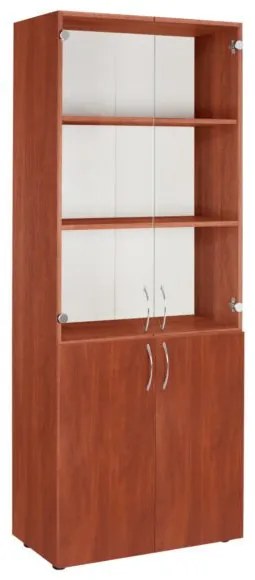 ΒΙΒΛΙΟΘΗΚΗ ΓΡΑΦΕΙΟΥ DEVON ME ΓΥΑΛΙΝΕΣ ΠΟΡΤΕΣ APPLE WOOD HM2458.04 70x37x182 εκ.