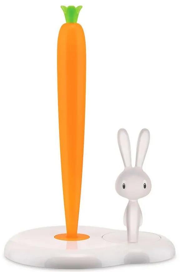 Βάση για Χαρτί Κουζίνας Bunny &amp; Carrot ASG42 W 20,2x16x29,4cm White-Orange Alessi Πλαστικό