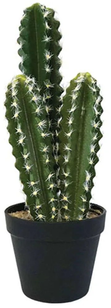 Τεχνητός Κάκτος Σε Γλάστρα 04-00-16067 38cm Green-White Marhome Plastic
