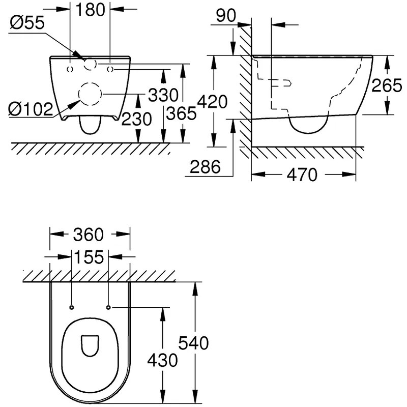 Κρεμαστή λεκάνη Grohe Rimless Essence