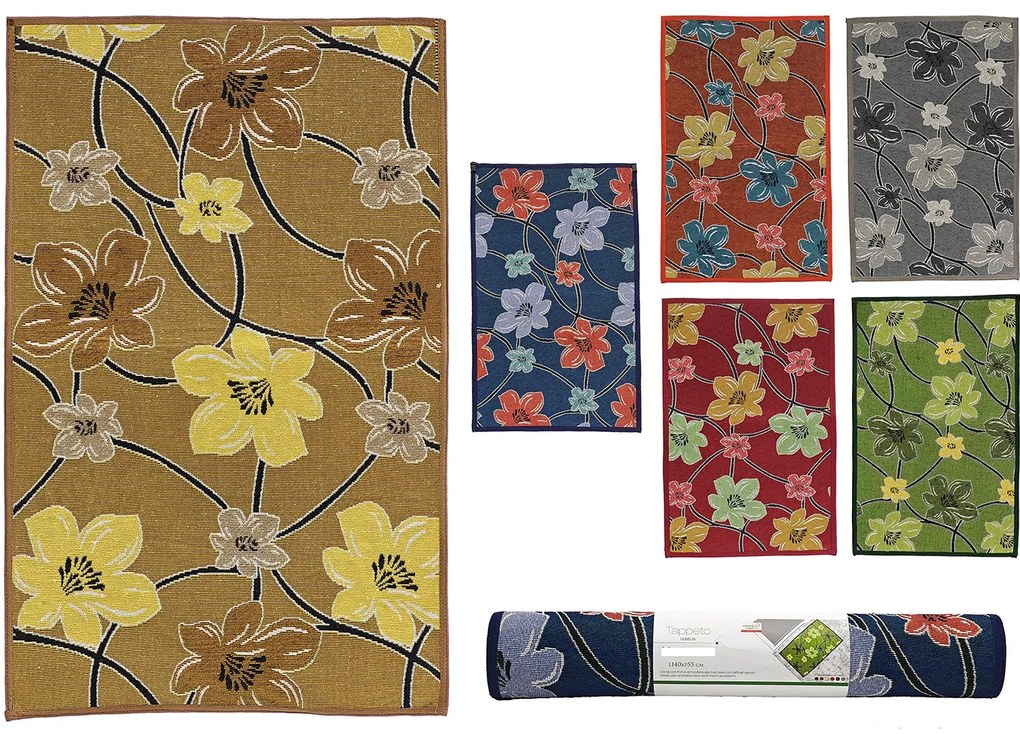 Χαλί 70% πολυεστέρας/30% βαμβάκι 55x140cm Σε 6 Χρώματα