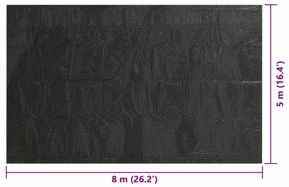 vidaXL Ορθογώνιο Ισοθερμικό Κάλυμμα Πισίνας 8x5m Μαύρο