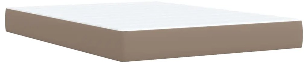 vidaXL Κρεβάτι Boxspring με Στρώμα Καπουτσίνο 160x200εκ.από Συνθ.Δέρμα