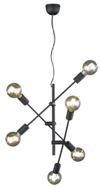 Φωτιστικό Κρεμαστό Trio Lighting Cross 306700602 Μαύρο Ματ