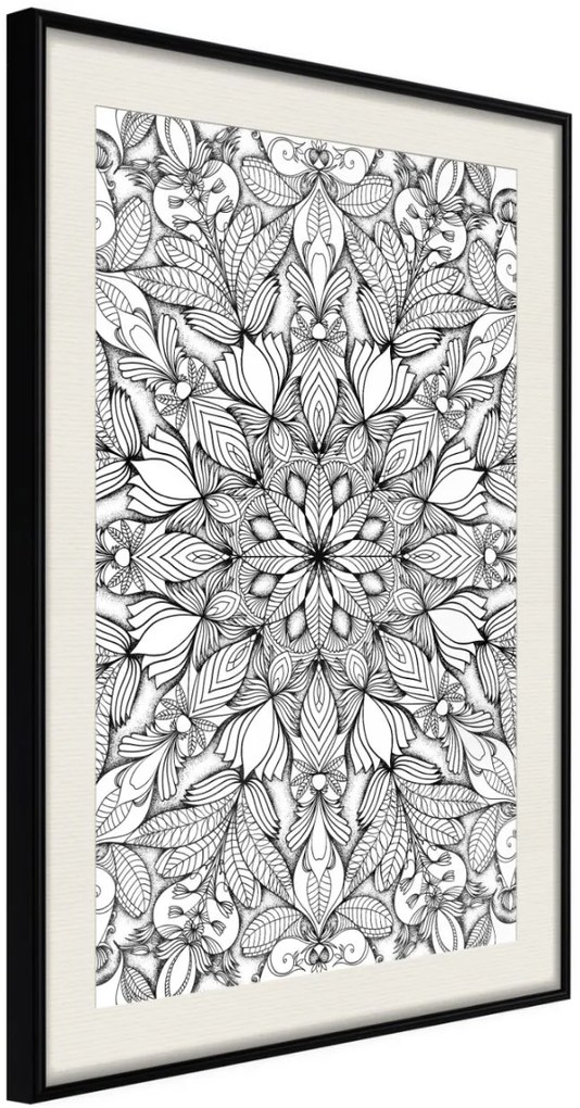 Αφίσα - Colourless Mandala - 20x30 - Μαύρο - Με πασπαρτού