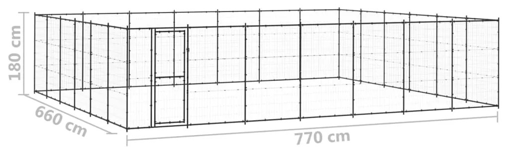 vidaXL Κλουβί Σκύλου Εξωτερικού Χώρου 50,82 μ² από Ατσάλι