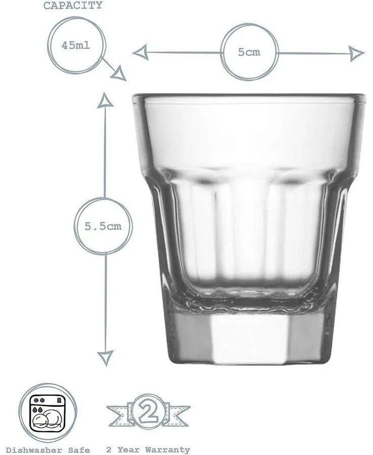Ποτήρι Σφηνάκι ARAS 45ml - LAV - 6 ΤΜΧ