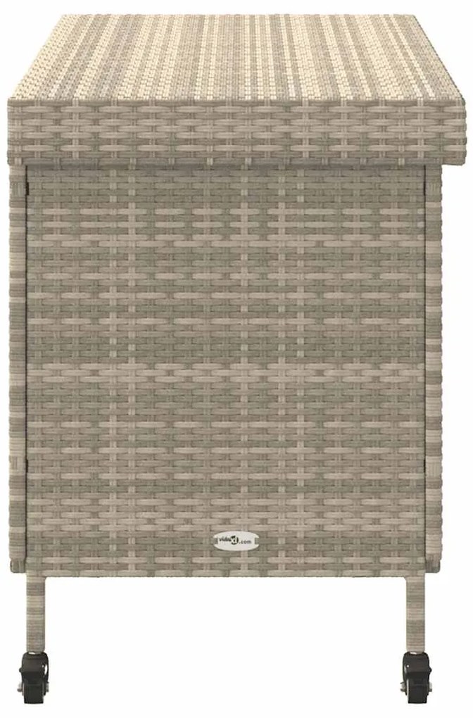 vidaXL Κουτί Αποθήκευσης Κήπου με Ρόδες 110x55x73 εκ. Συνθετικό Ρατάν