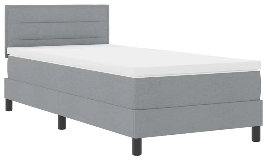 vidaXL Κρεβάτι box spring με στρώμα Ανοιχτό γκρι 100 x 200 cm ύφασμα