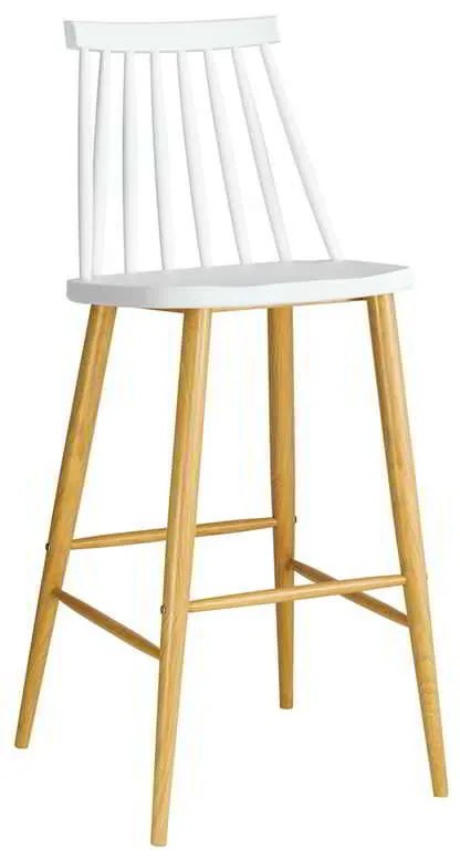 Σκαμπώ Bar Lavida Μεταλ.Φυσικό/PP Λευκό Συσκ.2τμχ 43x49x76/107cm