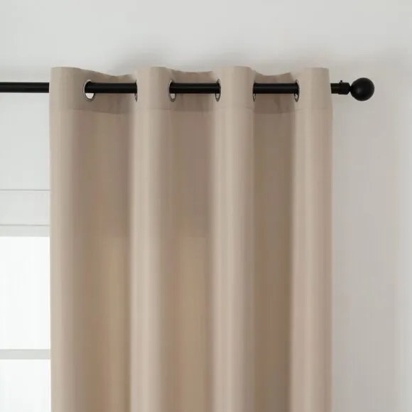 Beauty Home Κουρτίνα μεσαίας σκίασης με 8 μεταλλικούς κρίκους Effect Art 8443 140x270 Άμμου
