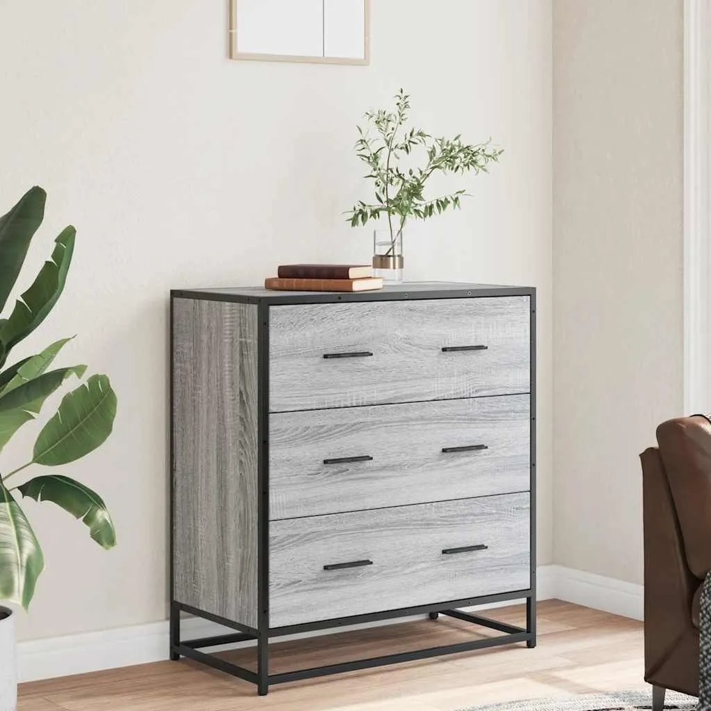 Sideboard Grey Sonoma Κατασκευασμένο ξύλο και μέταλλο - Γκρι