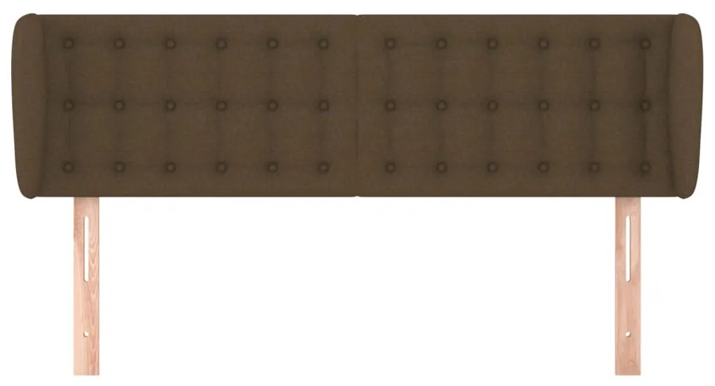 vidaXL Κεφαλάρι με Πτερύγια Σκούρο Καφέ 147 x 23 x 78/88εκ. Υφασμάτινο