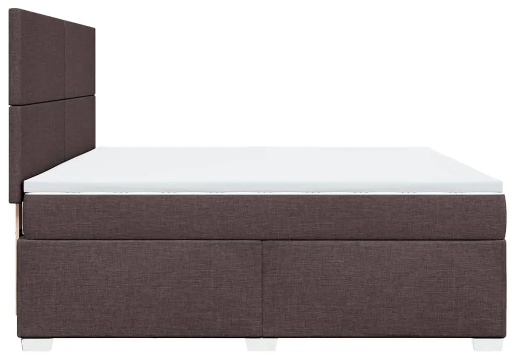 ΚΡΕΒΑΤΙ BOXSPRING ΜΕ ΣΤΡΩΜΑ ΣΚΟΥΡΟ ΚΑΦΕ 180X200 ΕΚ ΥΦΑΣΜΑΤΙΝΟ 3290563