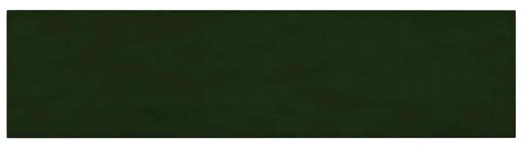 Πάνελ Τοίχου 12 τεμ. Σκούρο Πράσινος 60x15 εκ. 1,08 μ² Βελούδο - Πράσινο