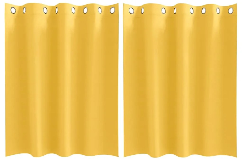 vidaXL Κουρτίνες 2 pcs κίτρινο μουσταρδί 140x140cm Πολυεστέρας