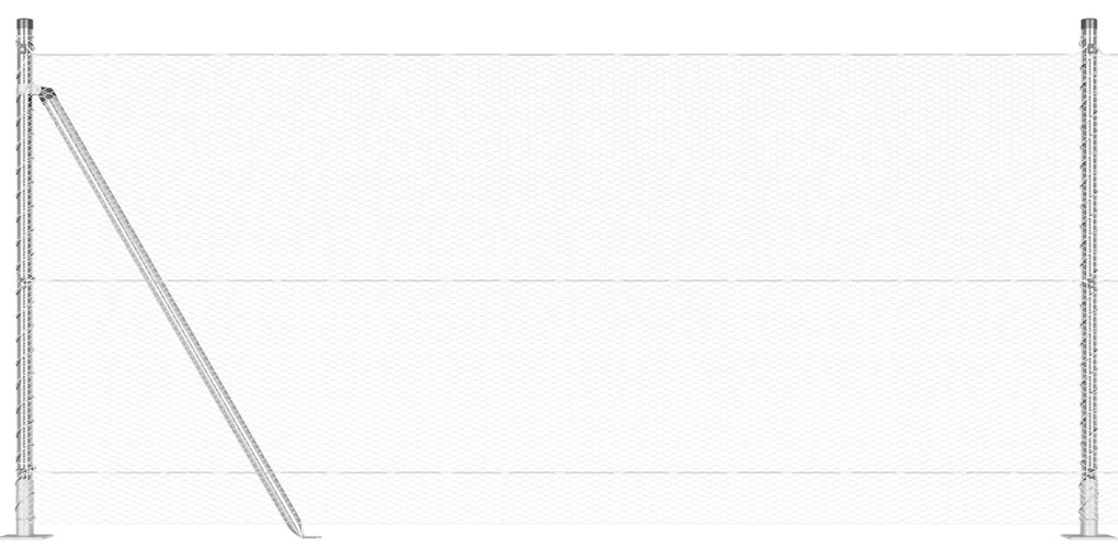 vidaXL Hexagon Fence 0,8x50 μ Γαλβανισμένος Χάλυβας