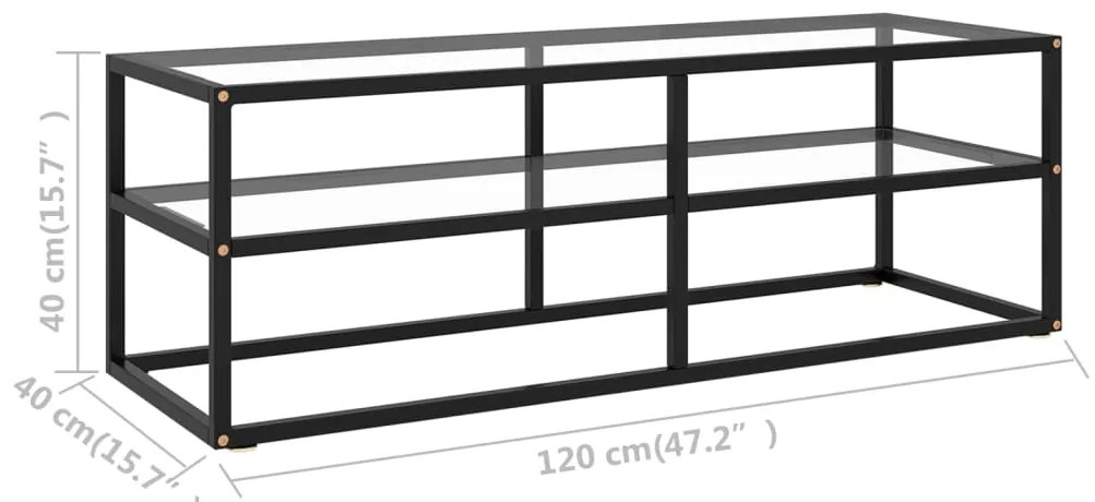 vidaXL Έπιπλο Τηλεόρασης Μαύρο με Ψημένο Γυαλί 120x40x40 εκ.