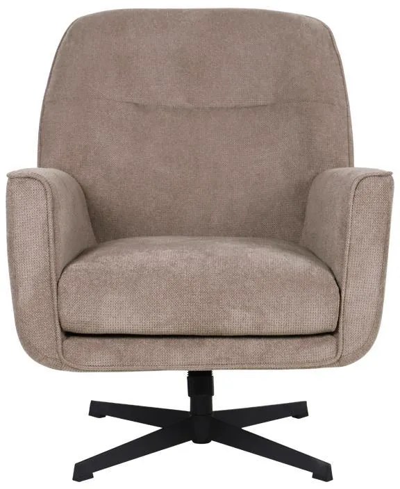Πολυθρόνα Περιστρεφόμενη Rachel Fylliana με Μαύρη Μεταλλική Βάση και Μπέζ Ύφασμα 76x80x91,5 εκ. 76x80x91.5 εκ.