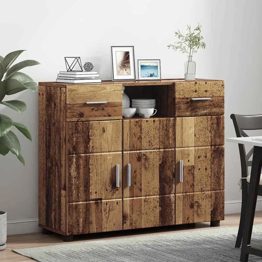 vidaXL Πλαϊνό γραφείο με συρτάρι Παλαιό ξύλο 88.5 x 30.5 x 73 εκ