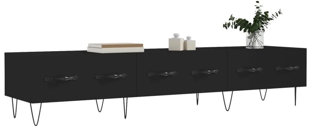 vidaXL Έπιπλο Τηλεόρασης Μαύρο 150x36x30 εκ. από Επεξεργασμένο Ξύλο