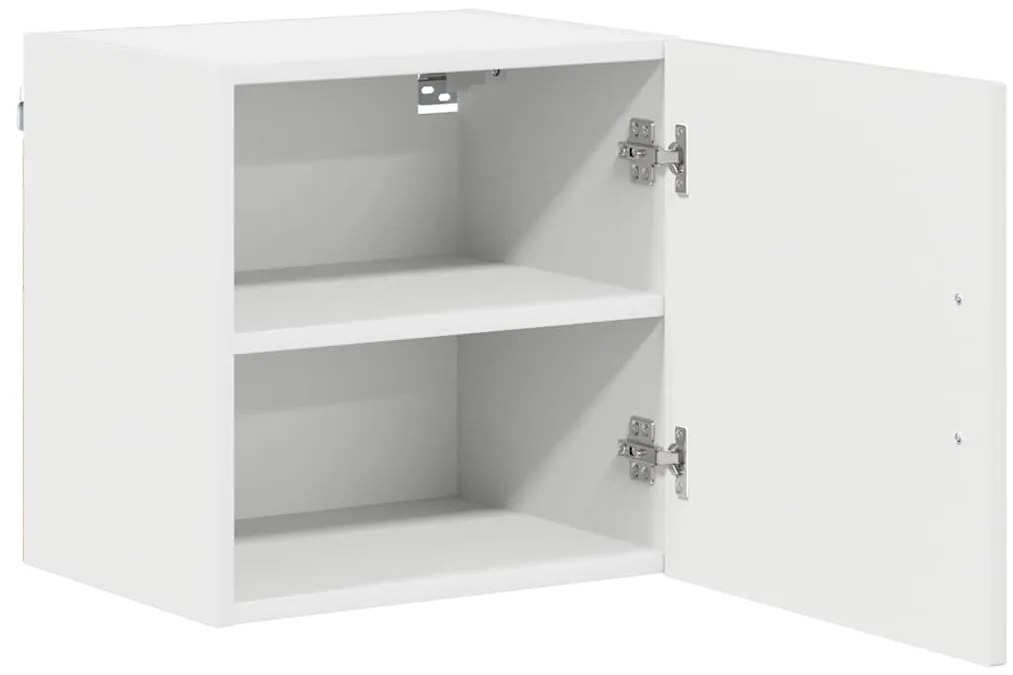 vidaXL Κρεμαστό ντουλάπι κουζίνας με ράφι 2 pcs Υψηλής γυαλάδας λευκό