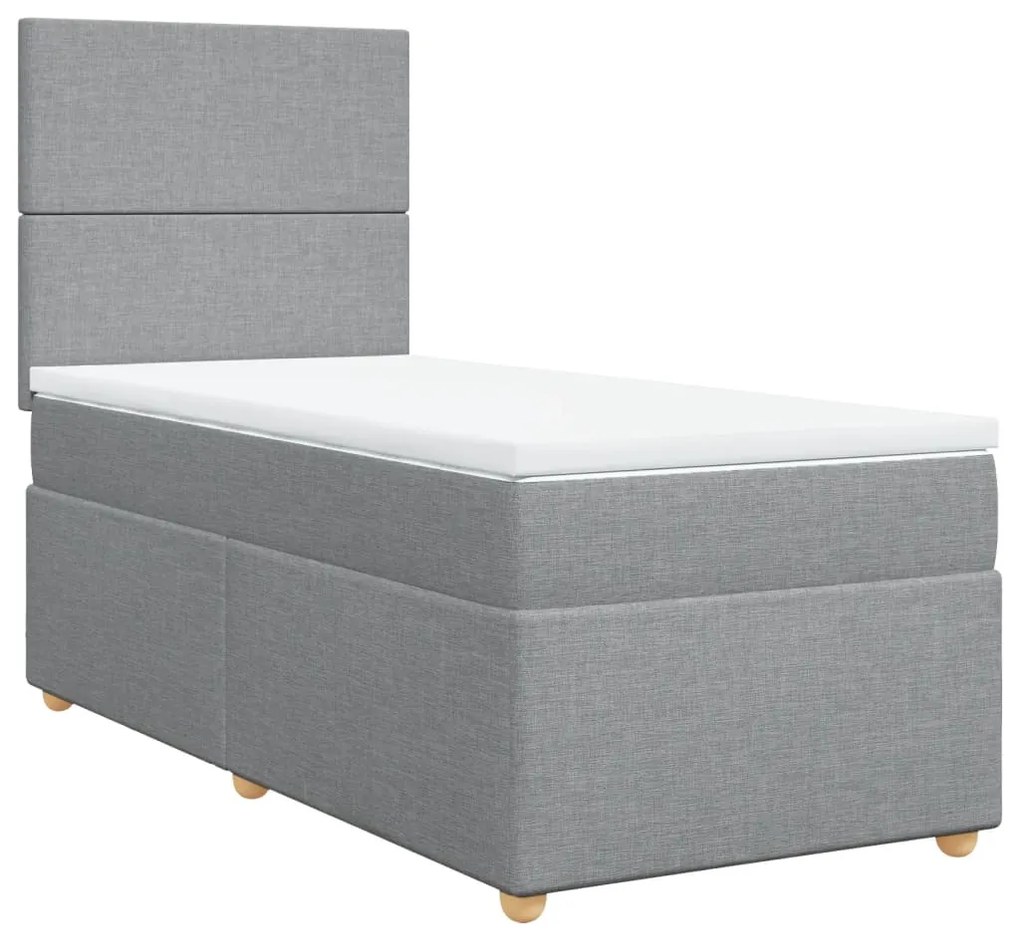 ΚΡΕΒΑΤΙ BOXSPRING ΜΕ ΣΤΡΩΜΑ ΑΝΟΙΧΤΟ ΓΚΡΙ 90X200 ΕΚ. ΥΦΑΣΜΑΤΙΝΟ 3291156