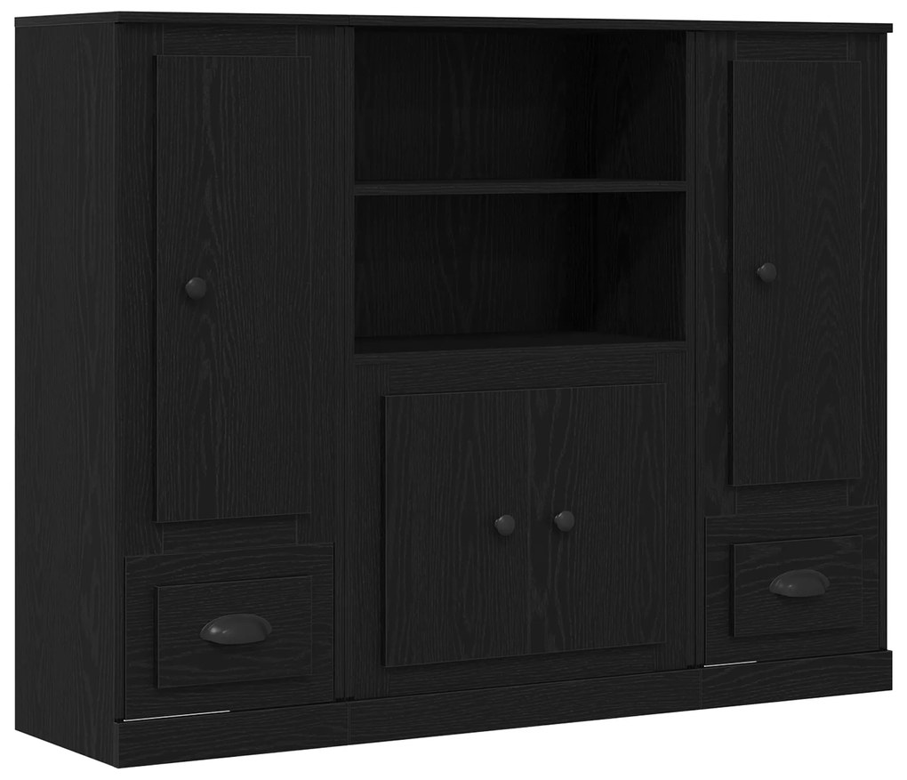 vidaXL Υψηλός Κάδρος Μαύρης Δρυός 132x35,5x103,5 εκ Επεξεργασμένου Ξύλου