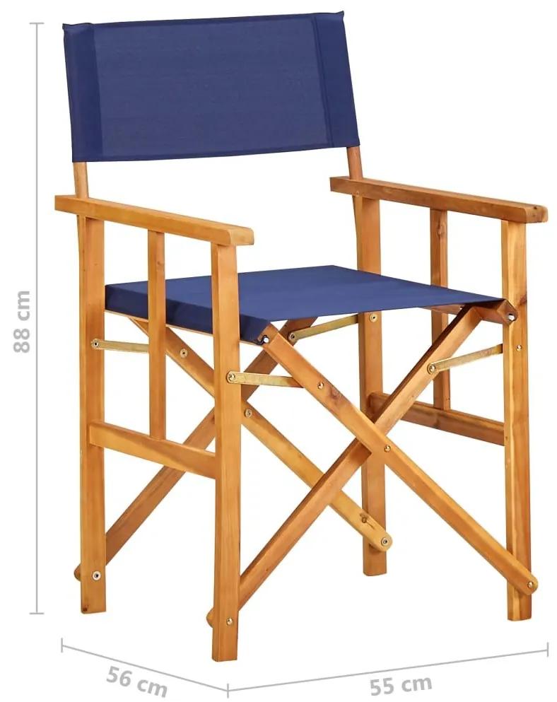 Καρέκλα Σκηνοθέτη Μπλε από Μασίφ Ξύλο Ακακίας - Μπλε