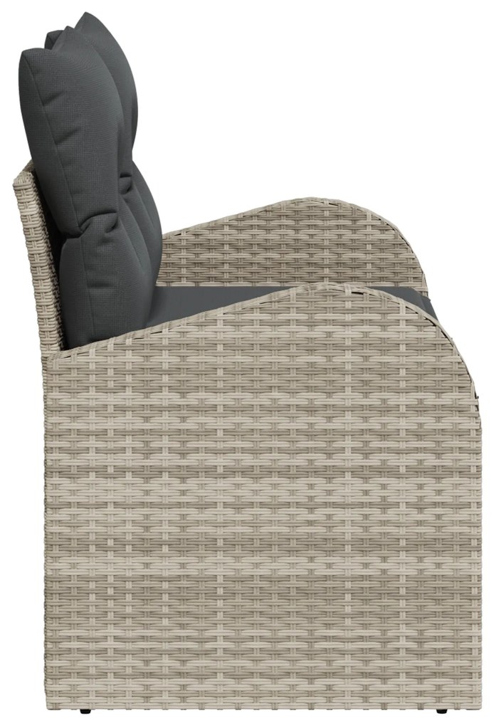 vidaXL Καναπές Κήπου Ανοιχτό γκρι 124 x 62 x 69cm συνθετικό ρατάν