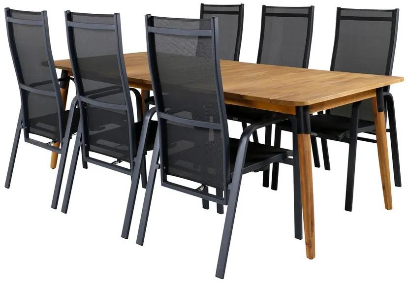 Σετ Τραπέζι και καρέκλες Dallas 3680, Ξύλο, Ύφασμα, Μέταλλο, Ξύλο, Ξύλο: Ακακία | Epipla1.gr