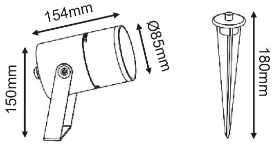 LED COB SPOT LUMINAIRE 9W 300LM 15-50° 230V AC 3.000K DARK GREY CRI80 IP65 30.000HRS - LG2101G - LG2101G