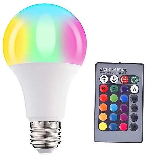 LED RGB Ε27 λάμπα 16 χρωμάτων με τηλεχειριστήριο